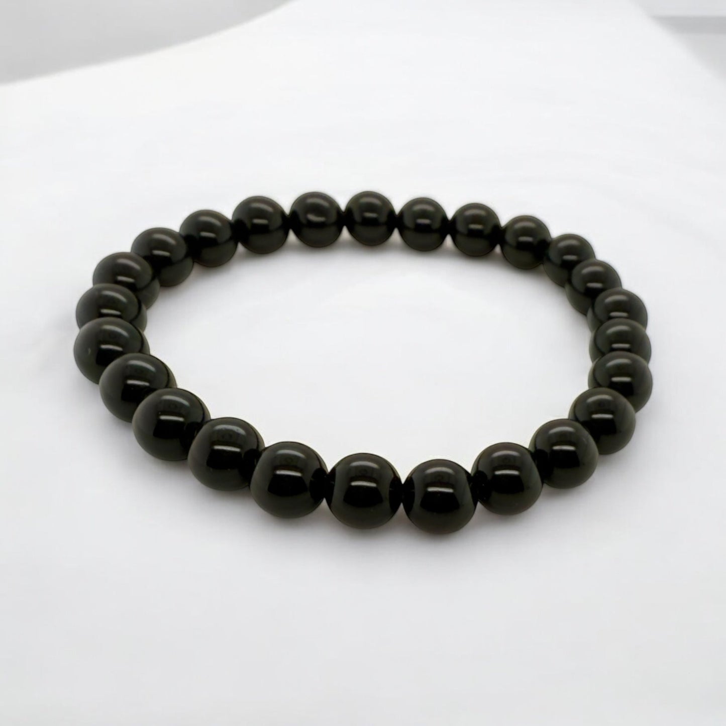 Black Tourmaline Bracelet Stretch Fit Handmade 8mm