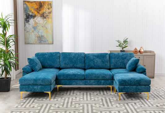 U-shape sectional sofa  with Ottoman , Reversible Sofa Couch for