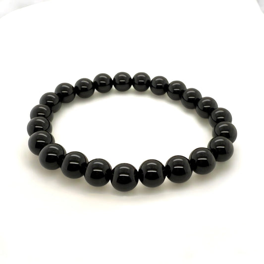 Black Tourmaline Bracelet Stretch Fit Handmade 8mm